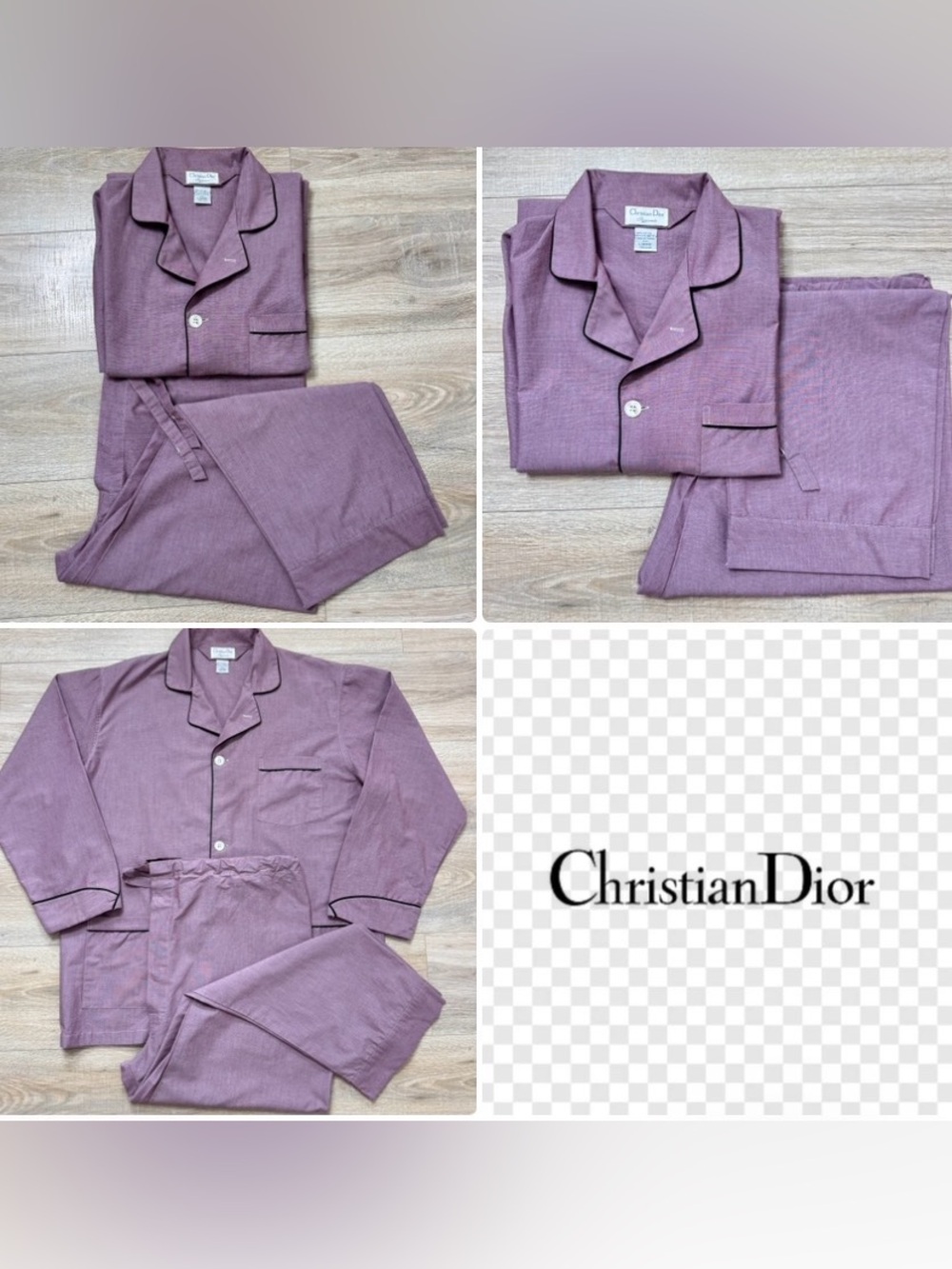 NWOT Christian Dior Men's CasualMauve Pajama 2 PC  Set  Size Large